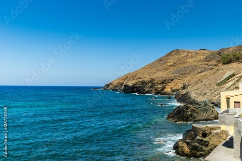 Scenic view of a beautiful seascape in Crete  Greece