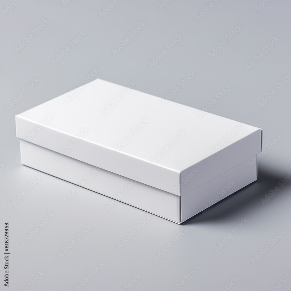 Blank cardboard box, white paper package isolated on white background. Generative AI Blank cardboard box, white paper package isolated on white background. Generative AI
