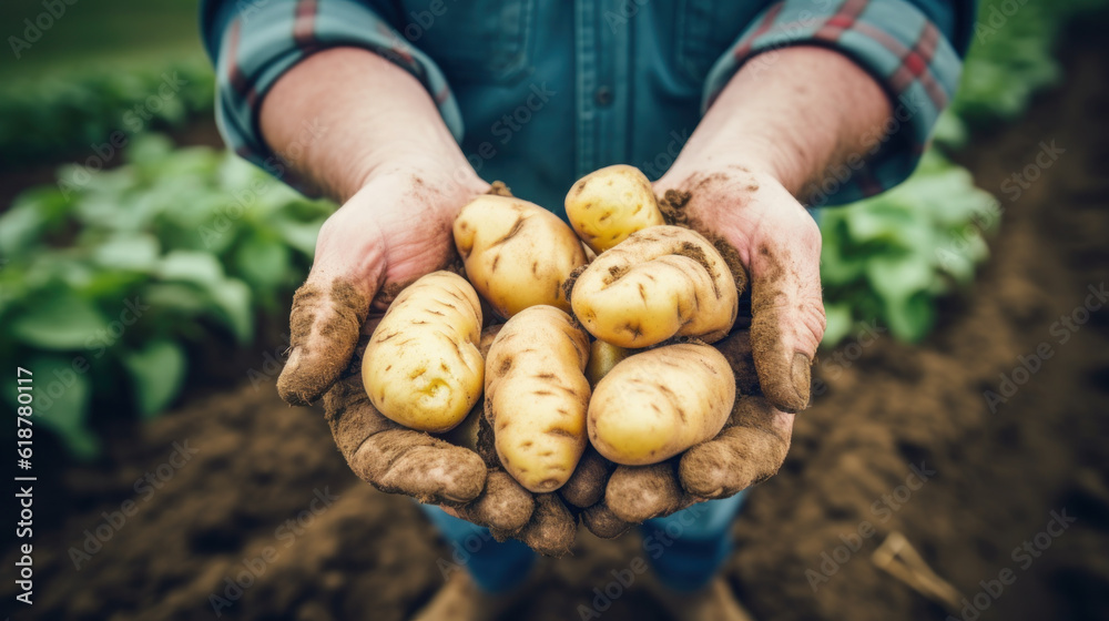 hands holding potatoes Generative Ai hands holding potatoes Generative Ai