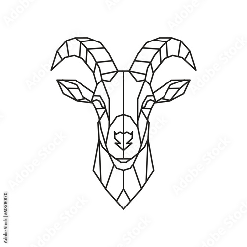 Goat Polygonal Vector. Geometric line animal