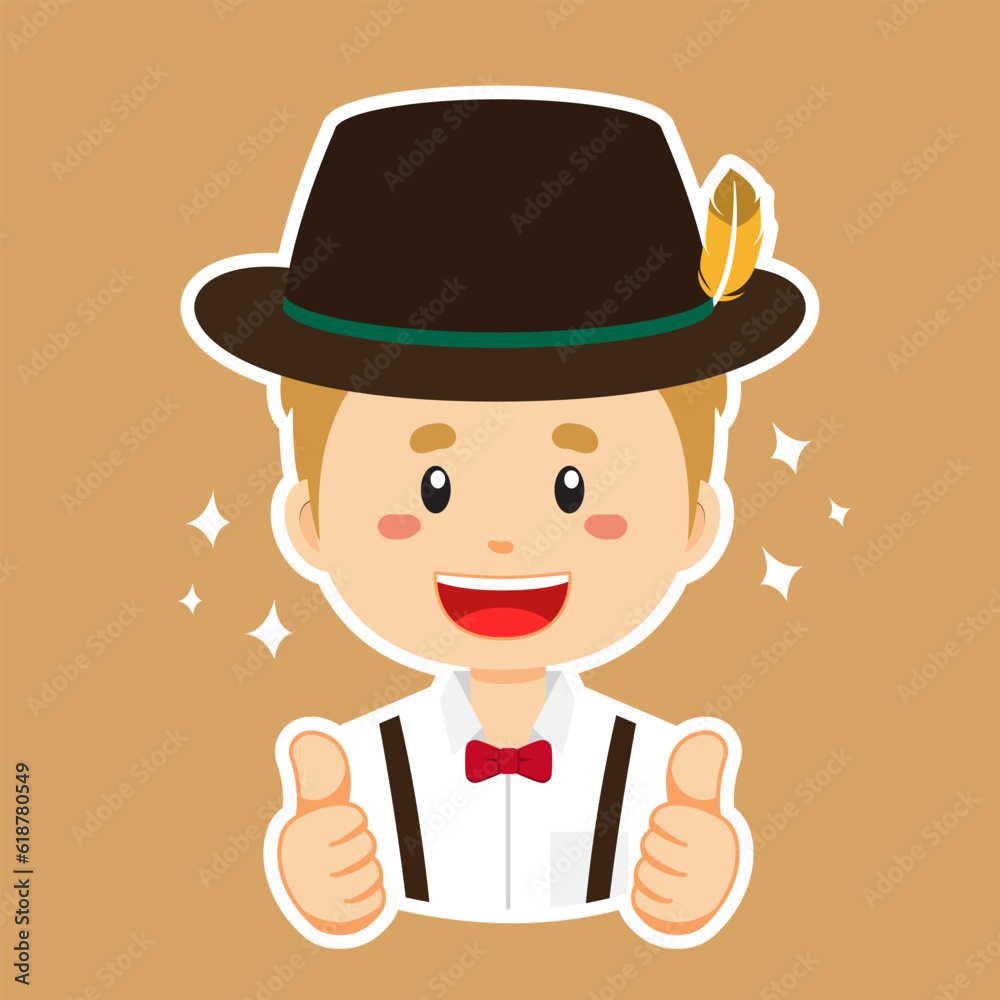 Happy Germany Character Sticker Happy Germany Character Sticker