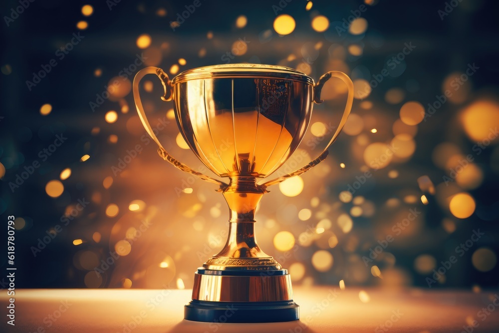 Champion Trophy with Blurred Sparks and Bokeh Champion Trophy with Blurred Sparks and Bokeh