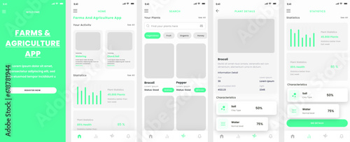 Farm Management, Vegetables, Farming Manager and Smart Agriculture Mobile App and UI Kit Template