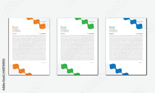 set of creative business letterhead design template 