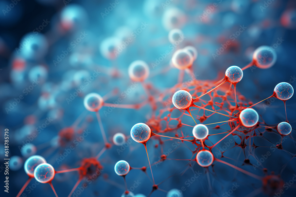 molecule or atom, Abstract structure for Science or medical background, 3d illustration molecule or atom, Abstract structure for Science or medical background, 3d illustration