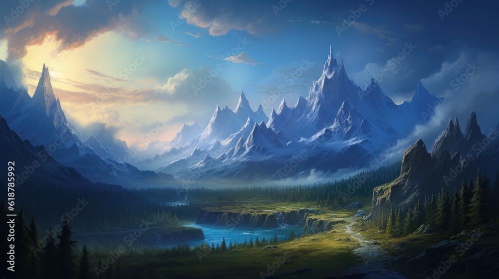 Obraz premium Fantasy Landscape Game Art