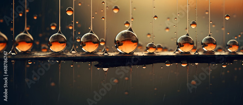 a group of water droplets are floating up in the air Generated by AI © shirly