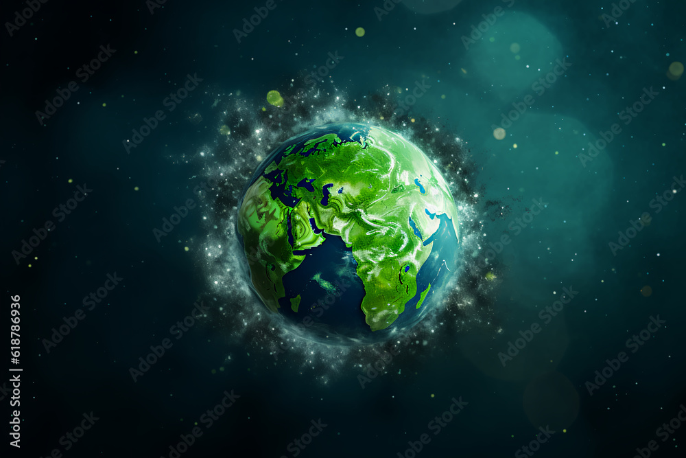 Fototapeta premium Recycle symbol copy space, Eco friendly earth background