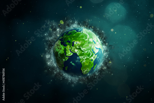 Recycle symbol copy space  Eco friendly earth background