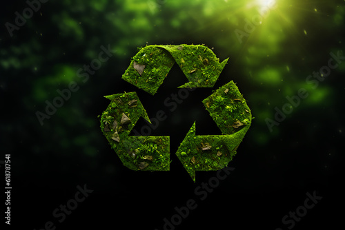 Recycle symbol copy space, Eco friendly earth background