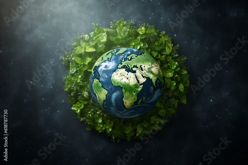 Recycle symbol copy space  Eco friendly earth background