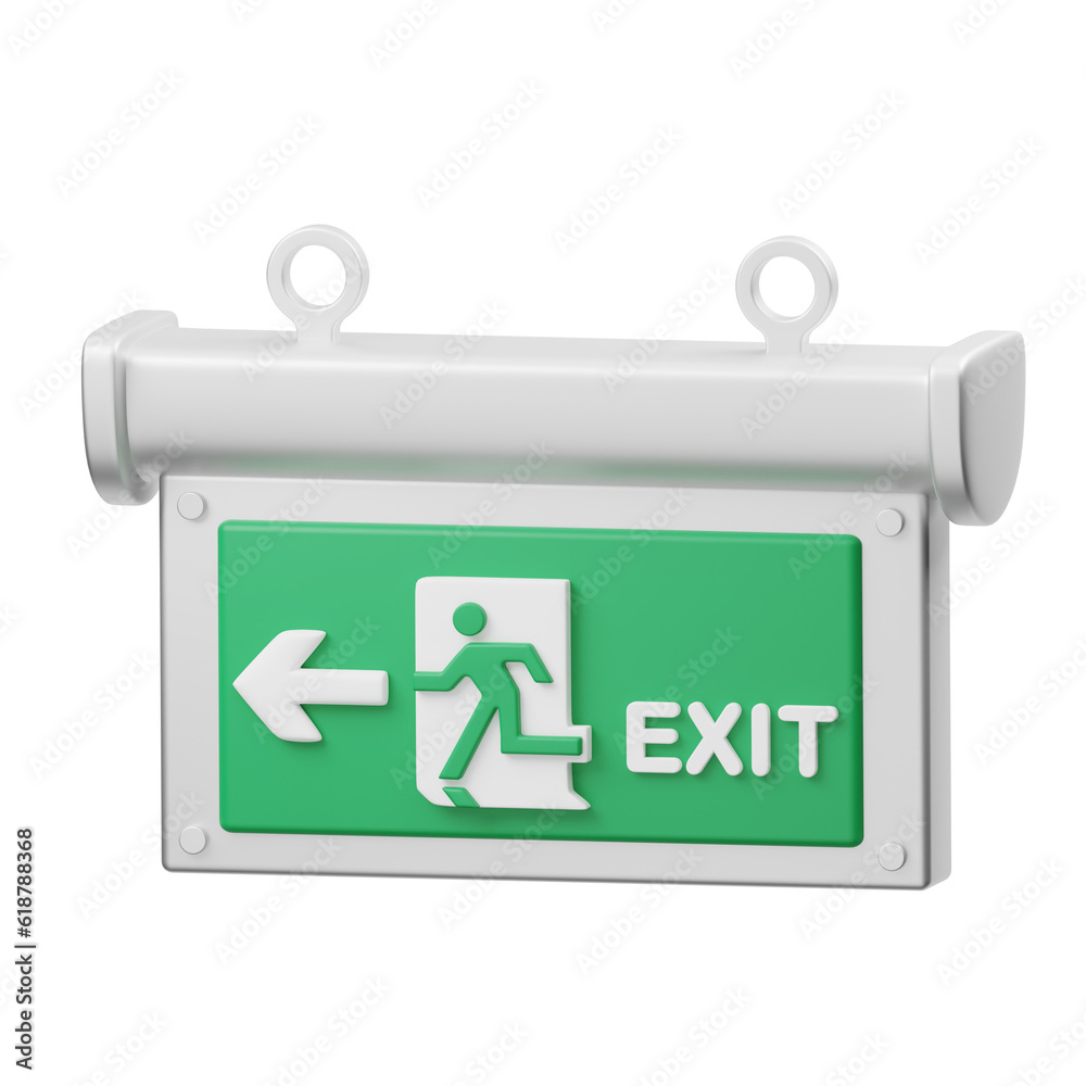 Emergency Exit Sign 3D Icon Emergency Exit Sign 3D Icon