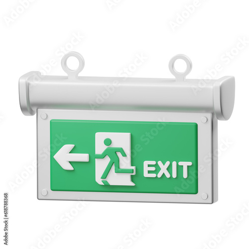 Emergency Exit Sign 3D Icon