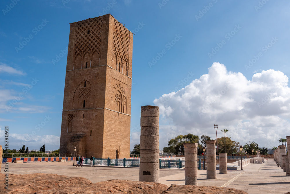 Iconic Hassan tower in the center of Rabat, planned as a even higher minaret of a mosque