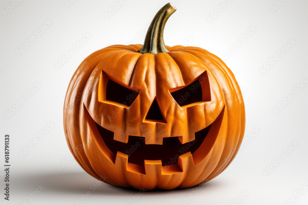 Jack o' lantern halloween pumpkin isolated generative ai Jack o' lantern halloween pumpkin isolated generative ai