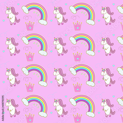 unicorn cartoon pattern illustration
