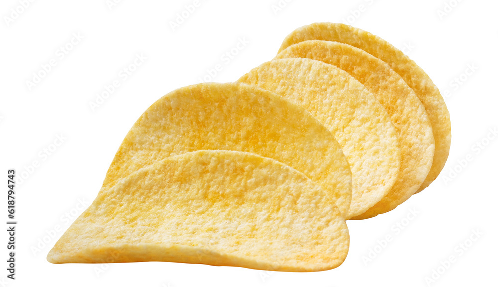 Delicious potato chips cut out Delicious potato chips cut out