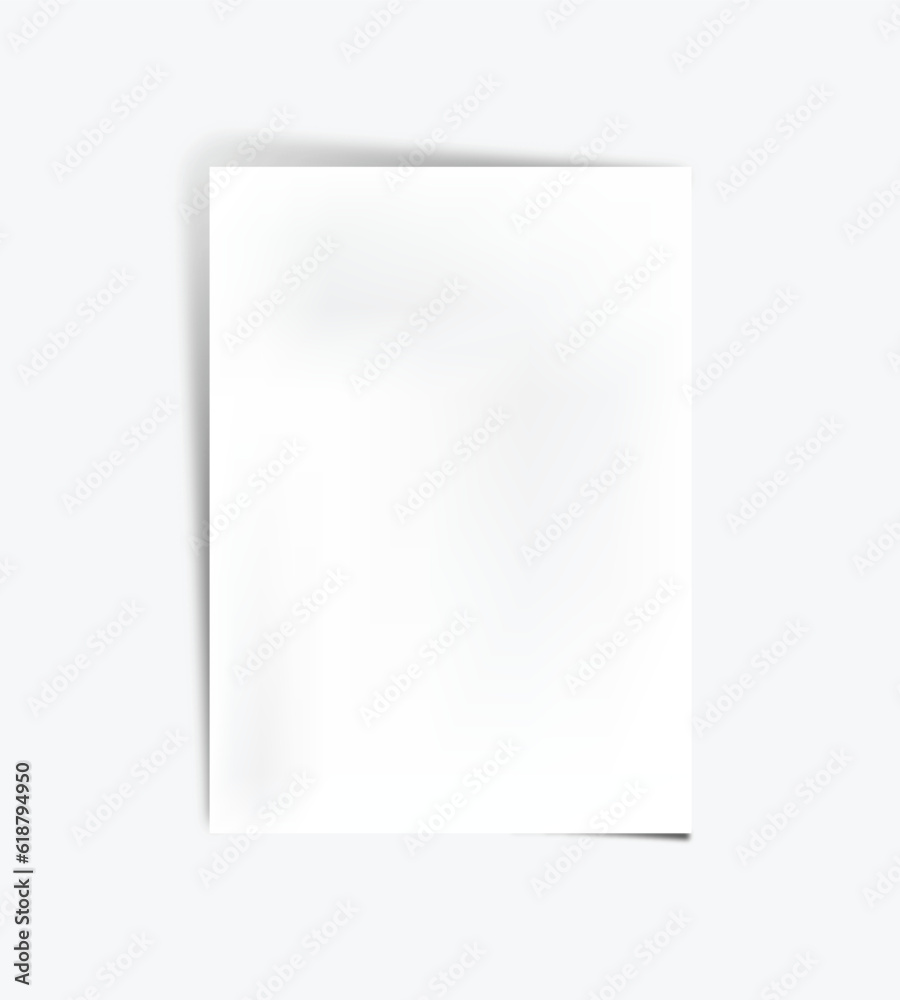White realistic a4 blank paper mockup in white background. White realistic a4 blank paper mockup in white background.