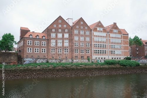Panorama von Bremen mit Blick über die Weser auf die Altstadt