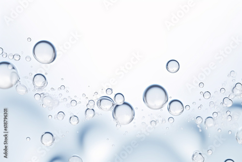 Water with many small bubbles on white background. Generative ai