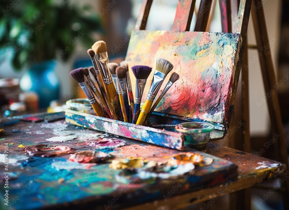 brushes and palette brushes and palette