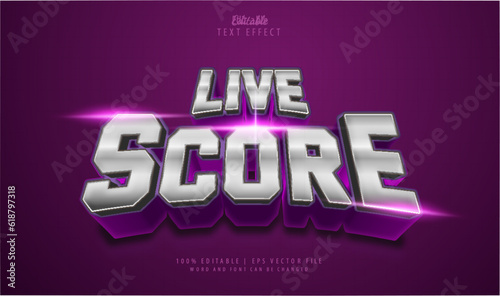 Live Score Editable Text Effect Style Esprot 3D. Text Effect theme cyber future tech.