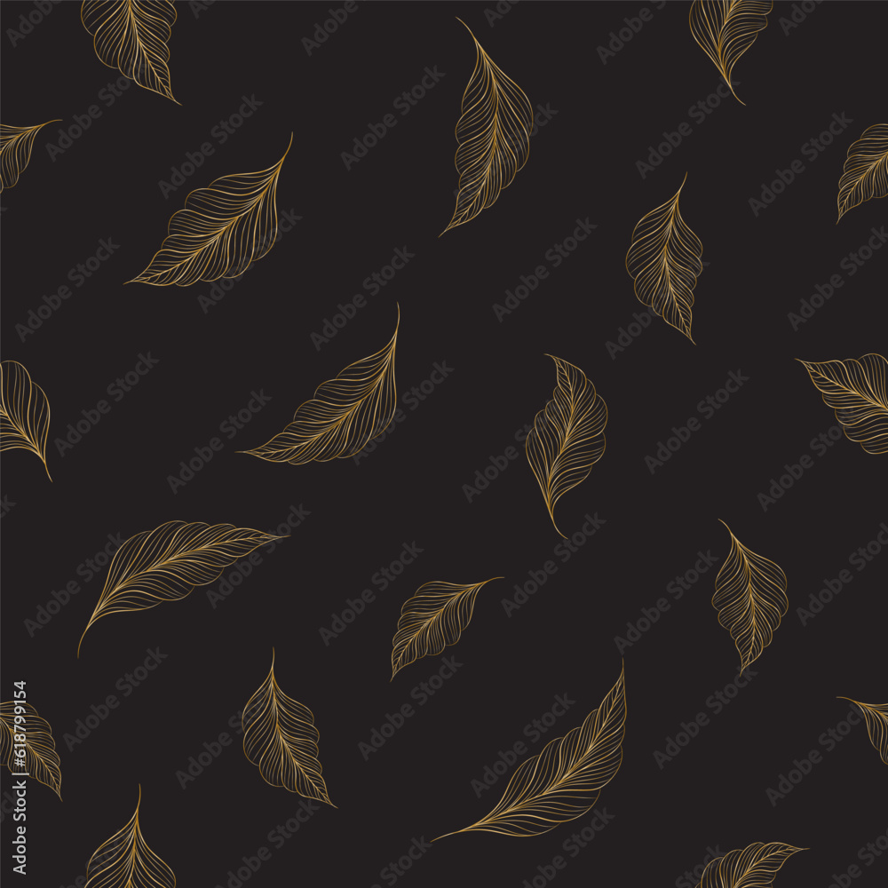 Seamless pattern with gold leaves Seamless pattern with gold leaves