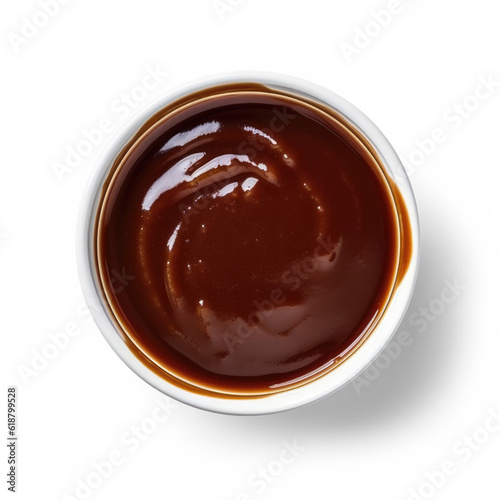Hoisin sauce top view, isolated on Transparent background