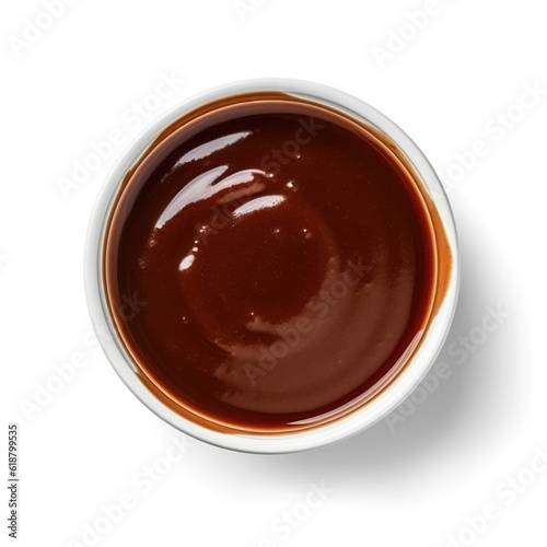 Hoisin sauce top view, isolated on Transparent background