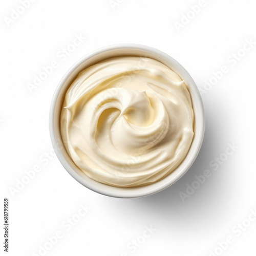 Mayonnaise top view isolated Transparent photo