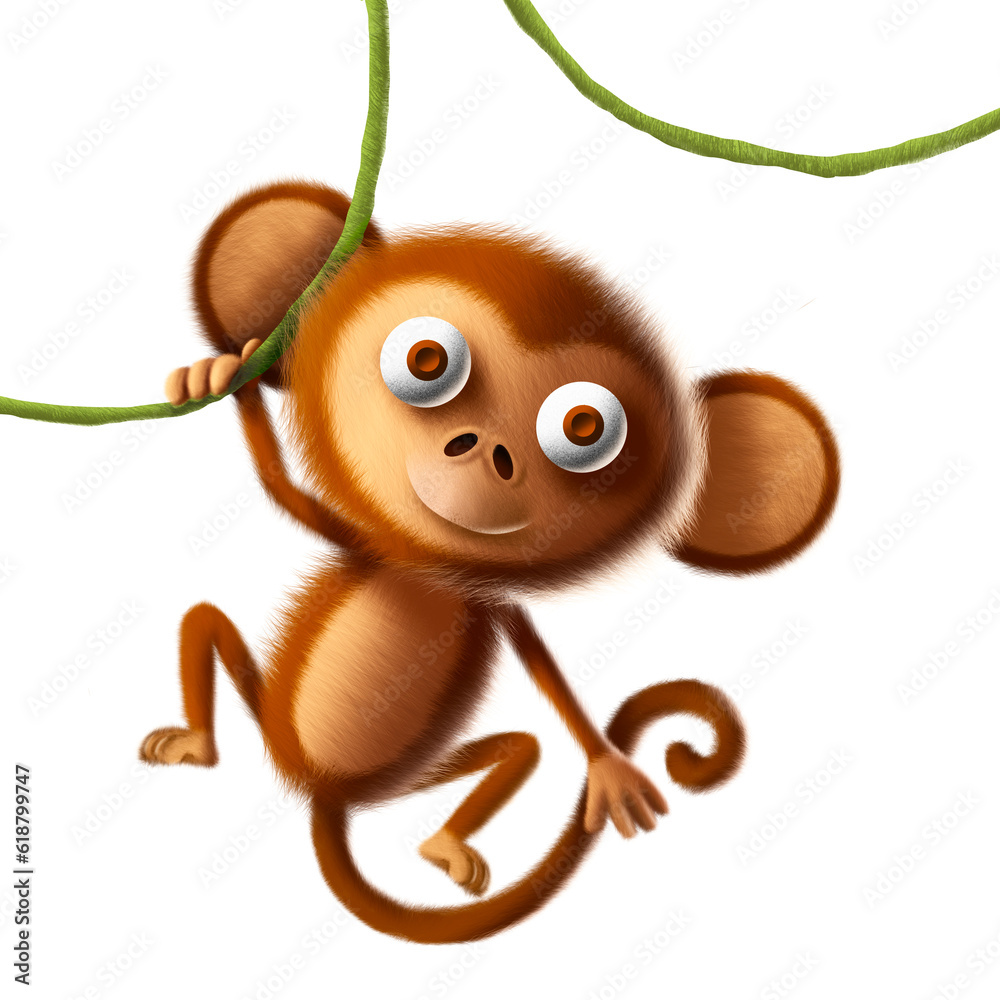 Fototapeta premium 3d cute toy monkey character illustration