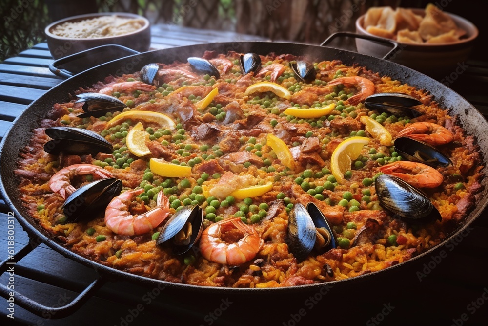 Paella, the Spanish national dish Paella, the Spanish national dish