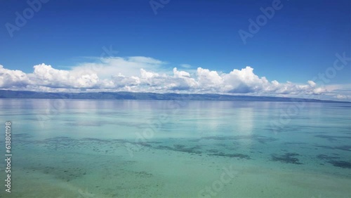 Sand, spit, shoal in the ocean, tropical islands, boats, drone photo