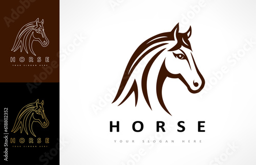 Horse logo vector. Animal vector design.