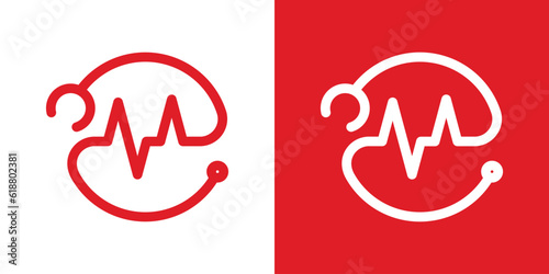 logo design heart health icon vector inspiration