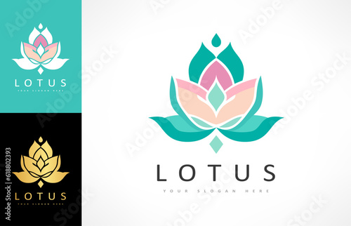 Lotus flower logo vector design