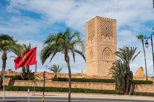 RABAT, MOROCCO - APRIL 09, 2023 - The Grand Theater of Rabat in the new arising district with modern buildings