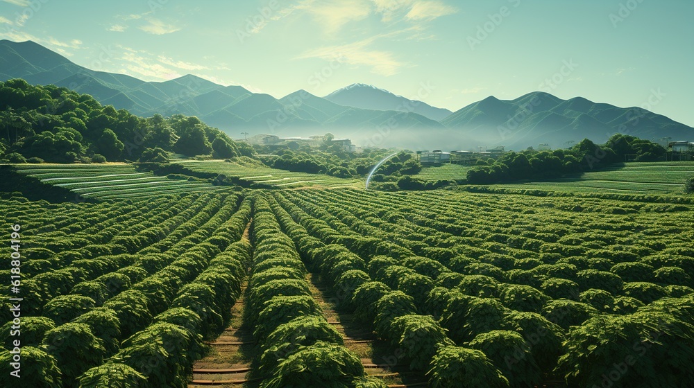 coffee plantation, coffee production - Generative AI technology, Generative, AI, technology,