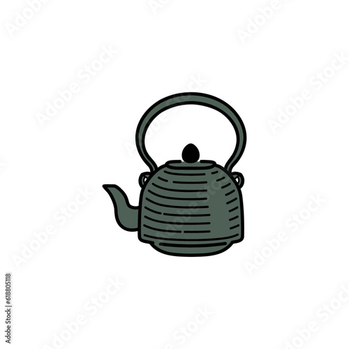 南部鉄器のイラスト（カラー）