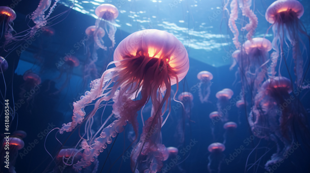 jellyfish under water jellyfish under water
