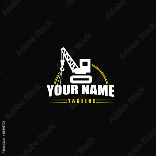 Heavy construction excavator logo design