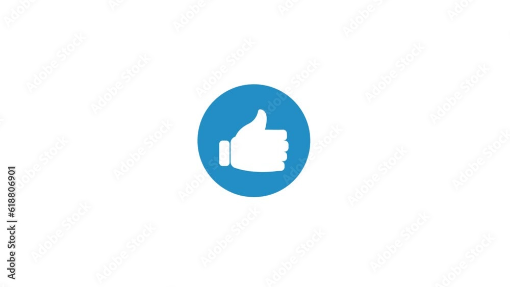 Animated likes button loop video. Pop up thumb up looped animation Animated likes button loop video. Pop up thumb up looped animation