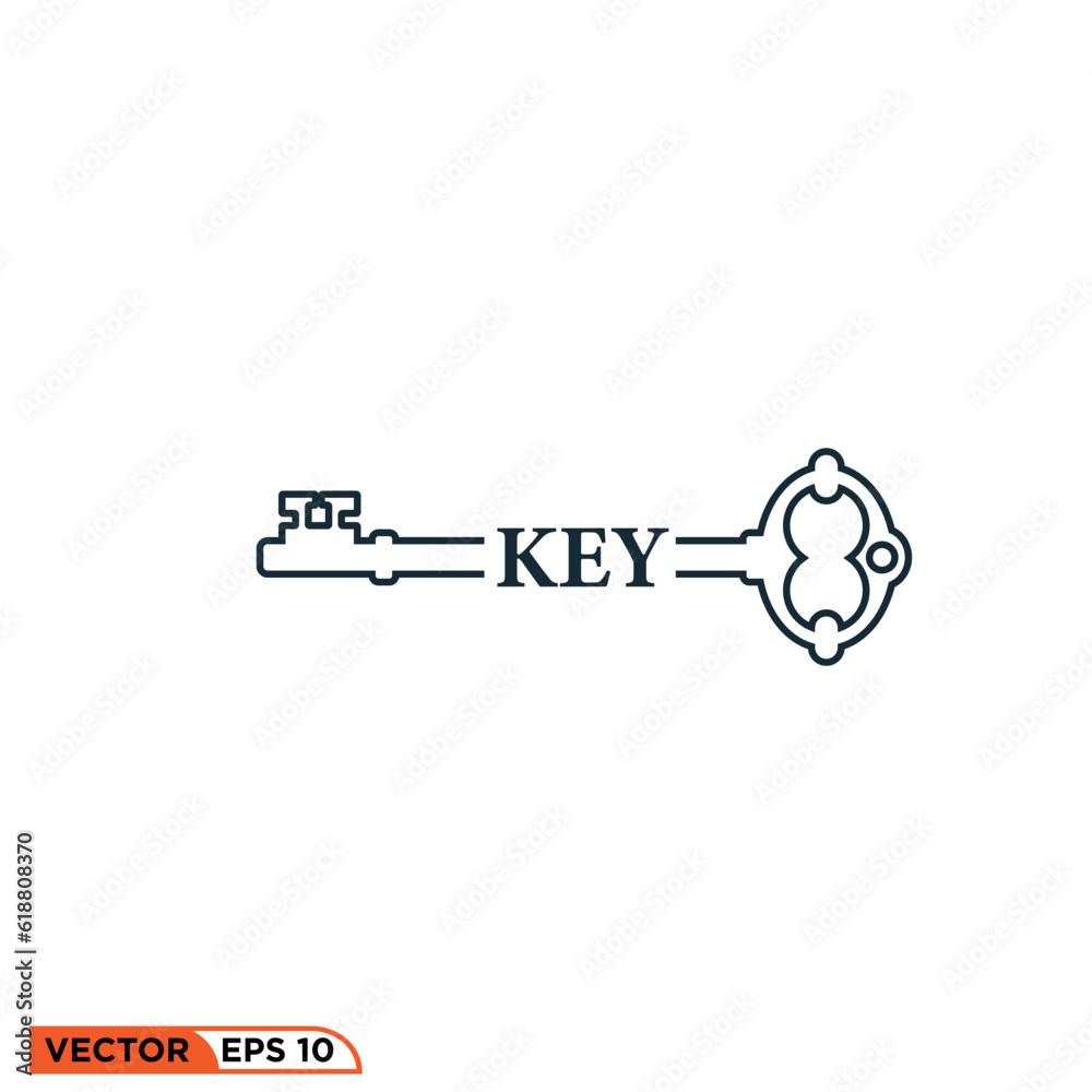 Key icon vector graphic of template illustration art Key icon vector graphic of template illustration art