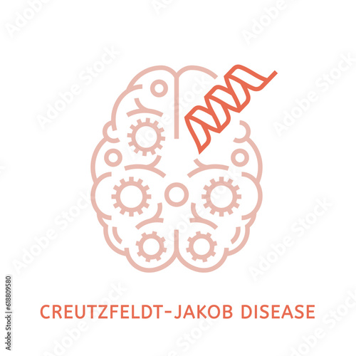 Vector dementia symbol in outline style. Editable illustration