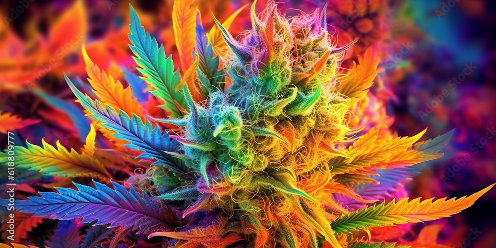 colorful background of marijuana
