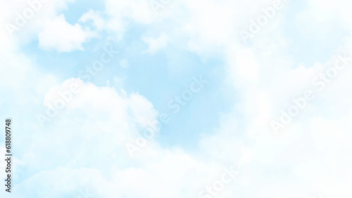 Summer blue sky cloud gradient light white background. Fantastic soft white clouds against blue sky © Creative