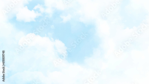 Summer blue sky cloud gradient light white background. Fantastic soft white clouds against blue sky