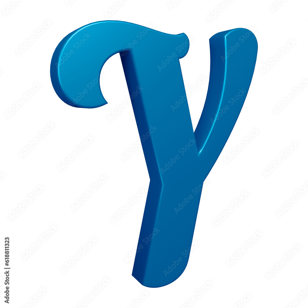 3D blue alphabet letter y for education and text concept 3D blue alphabet letter y for education and text concept