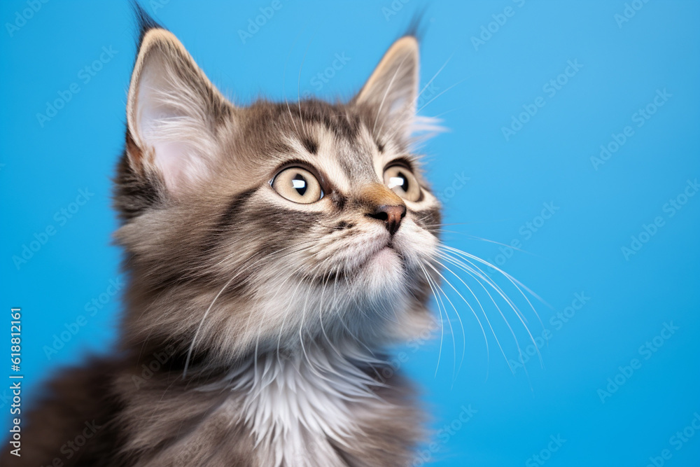 Fototapeta premium cat blue background