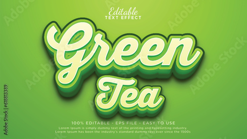 Green tea editable text effect